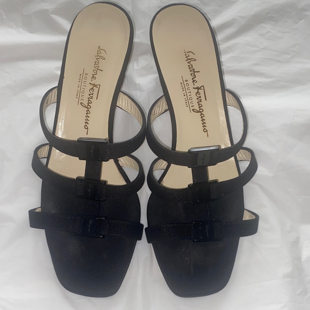 Salvatore Ferragamo Black Strappy Sandals